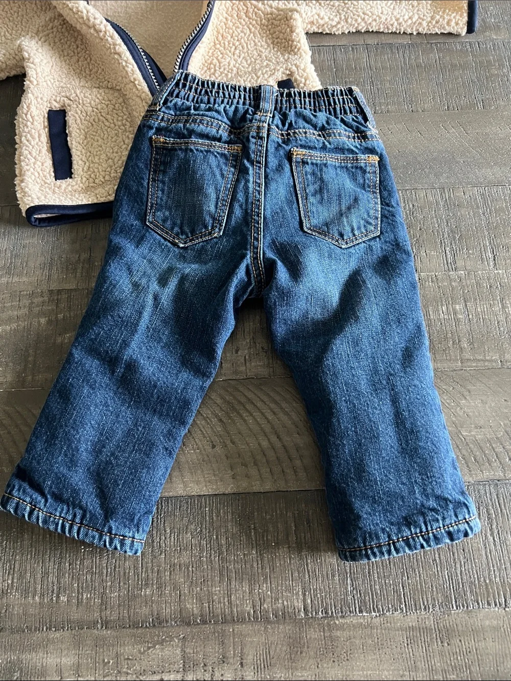 Old Navy Denim Fleece lined jeans with Sherpa hooded zip up